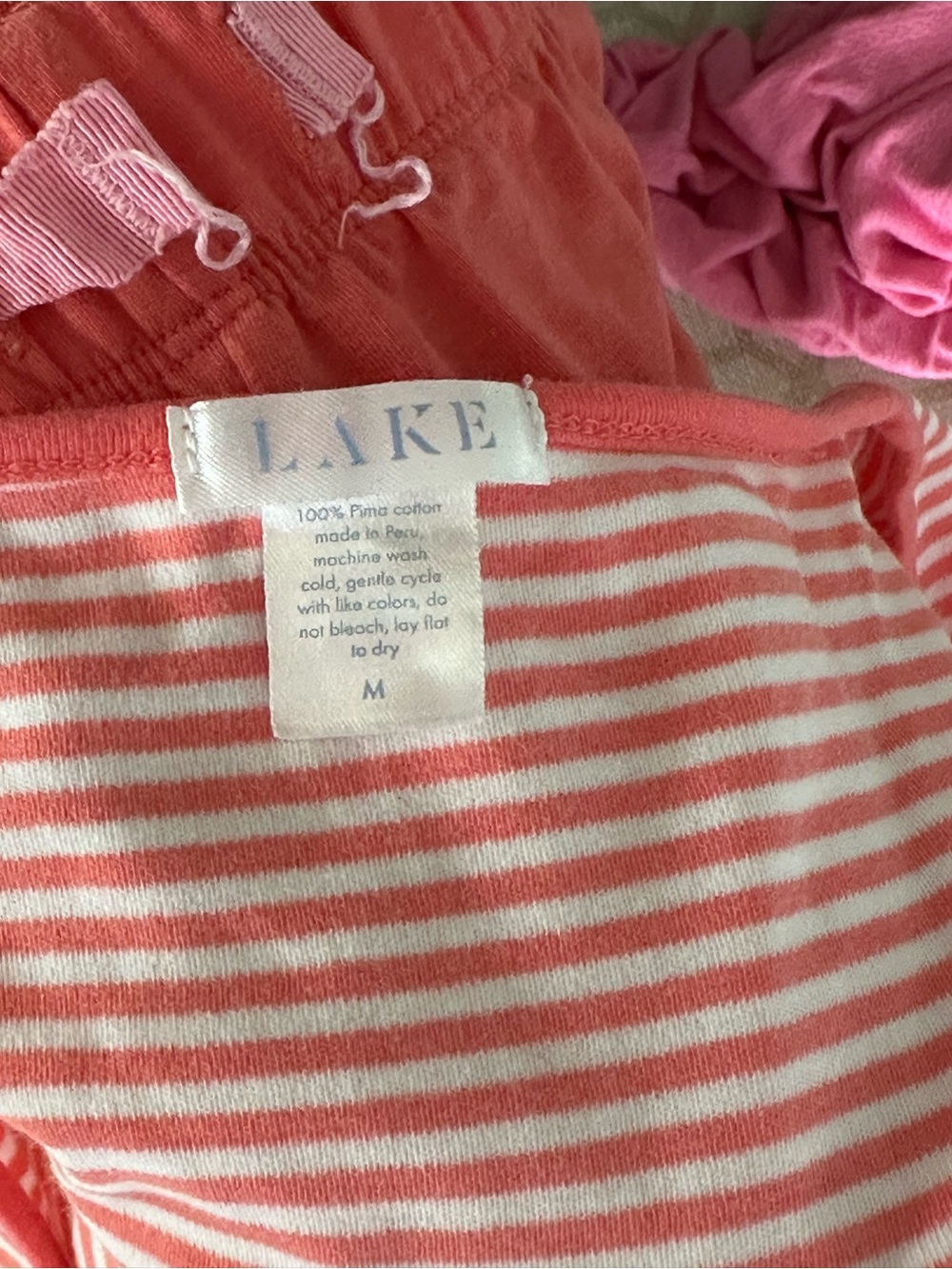 Lakes Luxury brand ..Women’s Coral Stripe Tank & Solid Lounge Pant Set - Picture 5 of 5